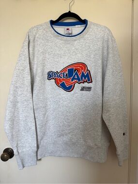Champion x Space Jam March Madness Crewneck Sweatshirt Medium Grey NWT